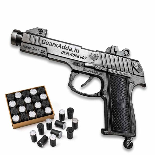 Defender 009 Sound Gun – Heavy Metal Sound Pistol (Silver)