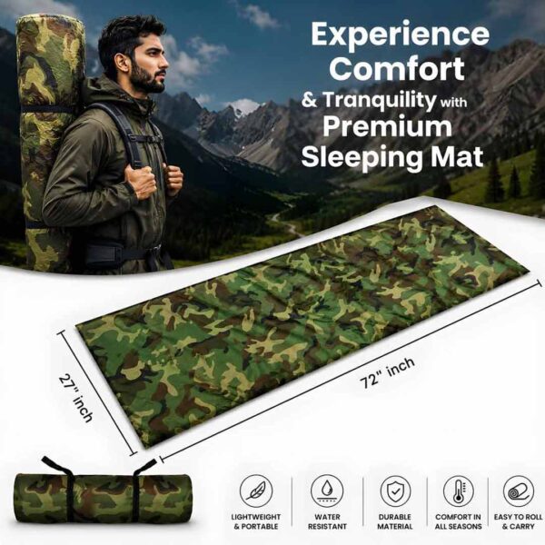 Camping Sleeping Mat (27 × 72 Inch) – Waterproof & Lightweight Camping Mat