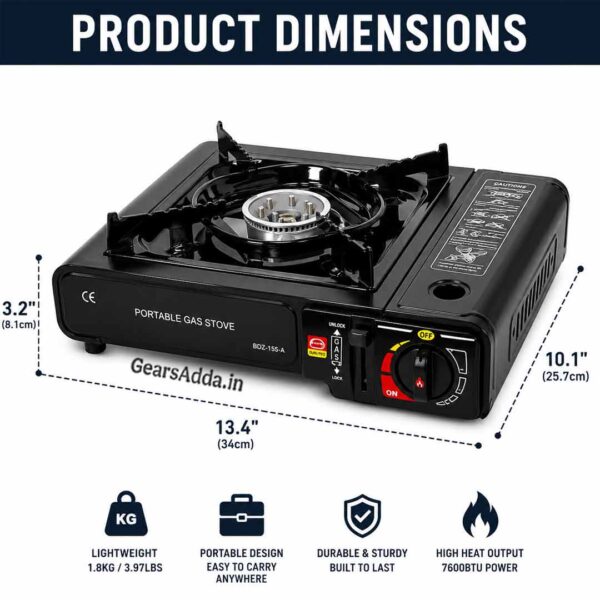 2 in 1 Portable Camping Gas Stove with Carrying Case | Briefcase Stove