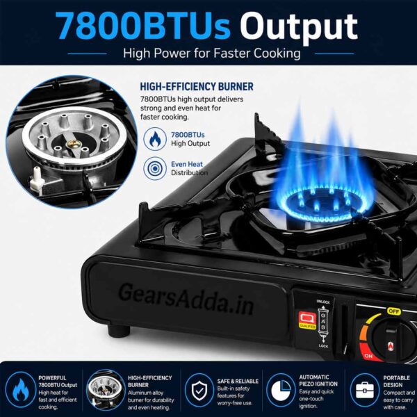 2 in 1 Portable Camping Gas Stove with Carrying Case | Briefcase Stove