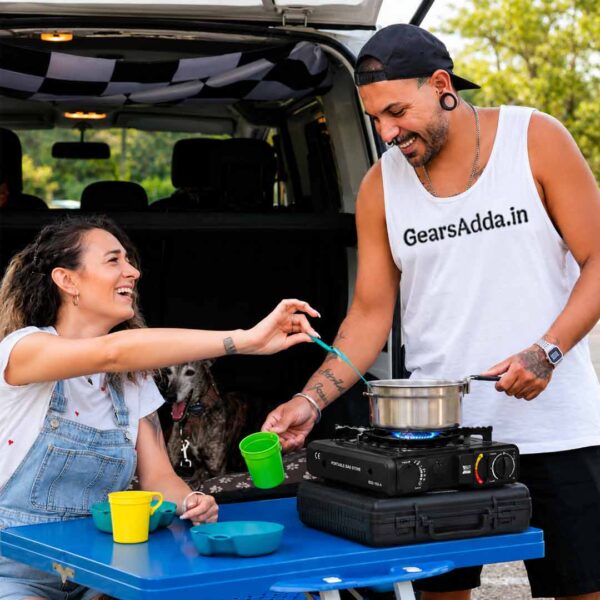 2 in 1 Portable Camping Gas Stove with Carrying Case | Briefcase Stove