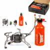 BRS Booster+1 Portable Camping Stove with Fuel Bottle | Multi-Fuel Outdoor Cooking Stove