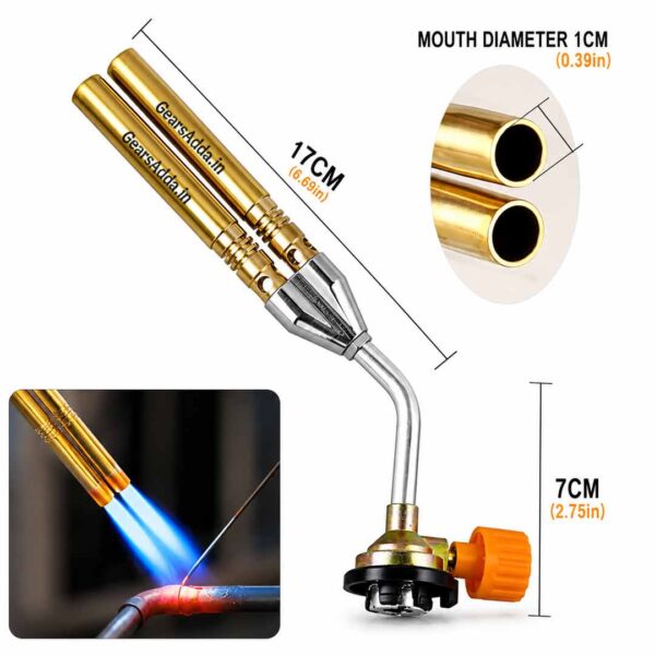 Double Flame Gun without Lighter | Double Flame Gun (Brass)