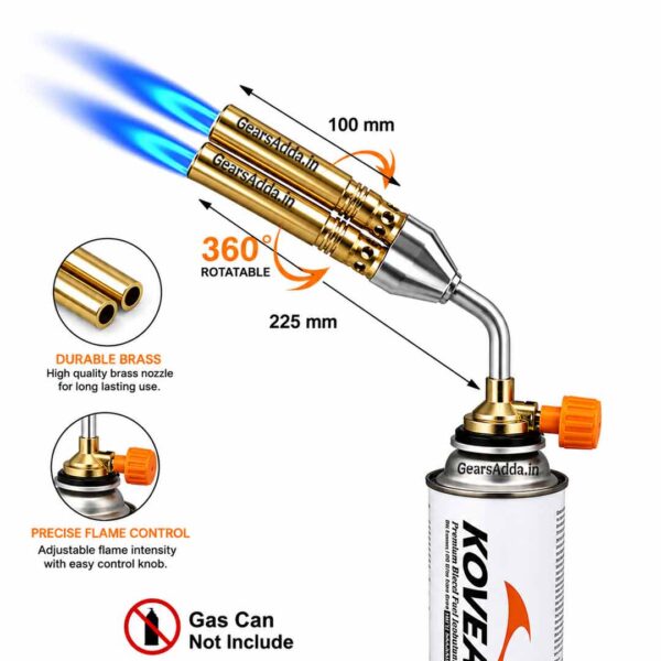 Double Flame Gun without Lighter | Double Flame Gun (Brass)