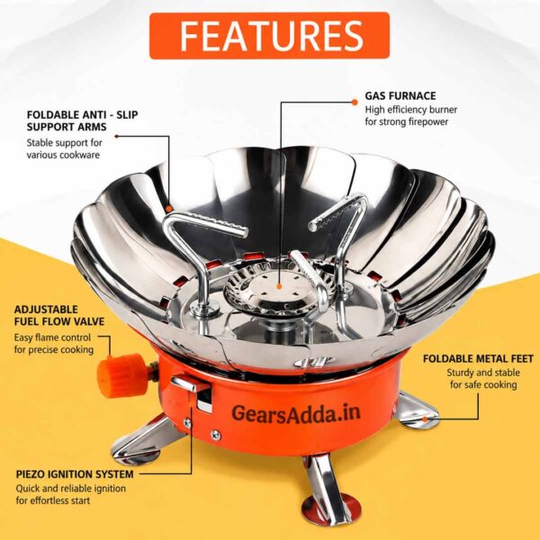 Windproof Portable Camping Gas Stove | Lotus Camping Stove