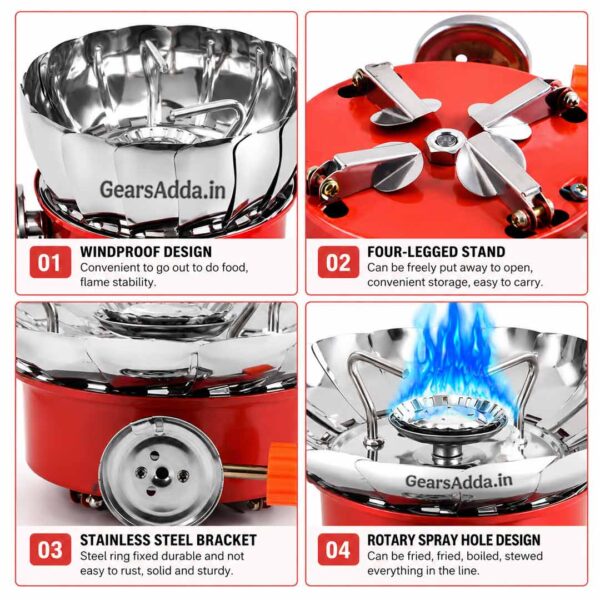 Windproof Portable Camping Gas Stove | Lotus Camping Stove