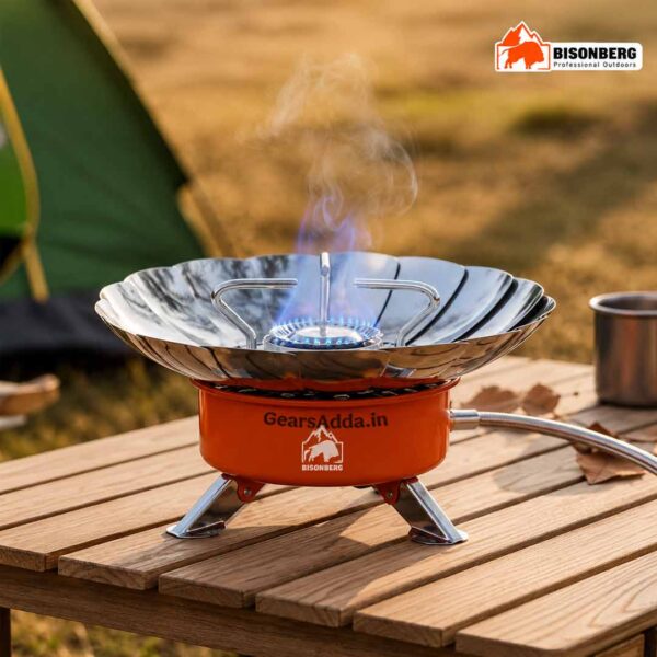 Windproof Portable Camping Gas Stove with Hose (Connection Tube) | Lotus Camping Stove with Connection Tube