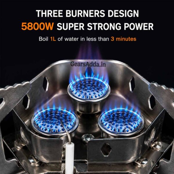 3 Head Spider Camping Gas Stove with Hose (Connection Tube)