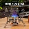 3 Head Spider Camping Gas Stove with Hose (Connection Tube)