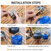 3 Head Spider Camping Gas Stove with Hose (Connection Tube)
