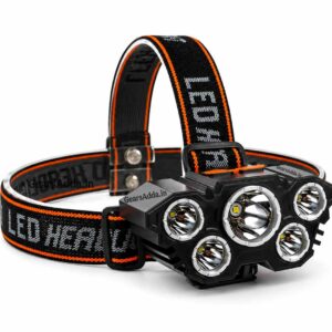 5 LED Rechargeable Head Lamp | USB Headlight for Camping, Trekking, Hiking, Fishing & Outdoor Activities