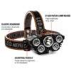 5 LED Rechargeable Head Lamp | USB Headlight for Camping, Trekking, Hiking, Fishing & Outdoor Activities