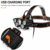 5 LED Rechargeable Head Lamp | USB Headlight for Camping, Trekking, Hiking, Fishing & Outdoor Activities