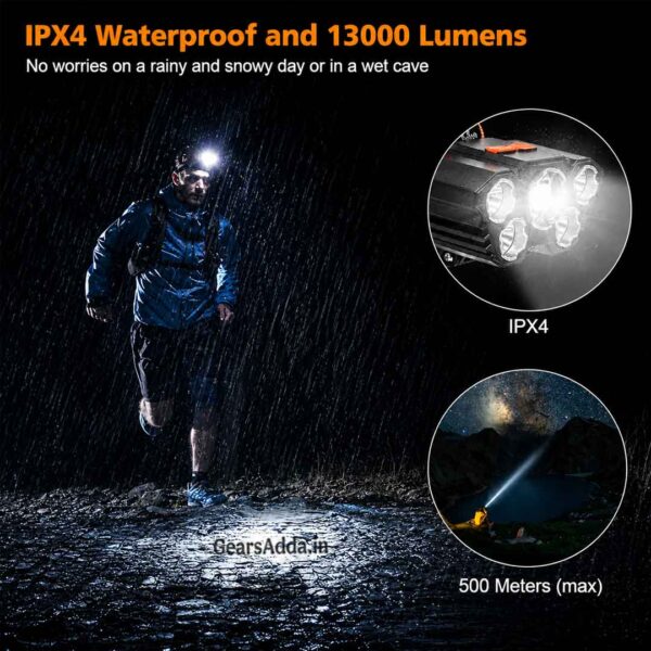5 LED Rechargeable Head Lamp | USB Headlight for Camping, Trekking, Hiking, Fishing & Outdoor Activities