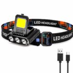 COB + 3 LED Rechargeable Head Lamp | USB Type-C Headlight for Camping, Trekking, Hiking & Outdoor Use