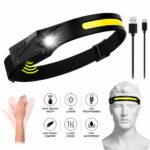 COB + XPE LED Sensor Headlamp – USB Type-C Rechargeable Motion Sensor Head Lamp for Camping, Hiking & Outdoor Use