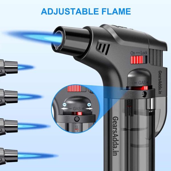 Jet Flame Gas Lighter for Camping & Cooking | Refillable Windproof Butane Torch Lighter