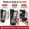Portable Single Burner Gas Stove with Piezo Auto Ignition | One-Turn Instant Ignition Camping Stove with Adjustable Flame Control