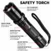High Voltage Rechargeable Shock Torch – LED Emergency Flashlight