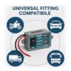 12V DC Fast Charger for Bike & Car | Twin USB Mobile Charger with Power ON/OFF Switch