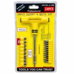 24 Pcs Socket & Bits Set | Multi-Purpose Ratchet Tool Kit for Travel, DIY, Home & Automotive Repairs