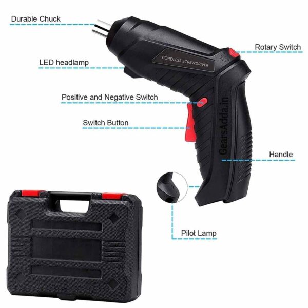 47-in-1 Cordless Electric Screwdriver Kit | Rechargeable Power Screwdriver Set for Home, DIY & Repairs