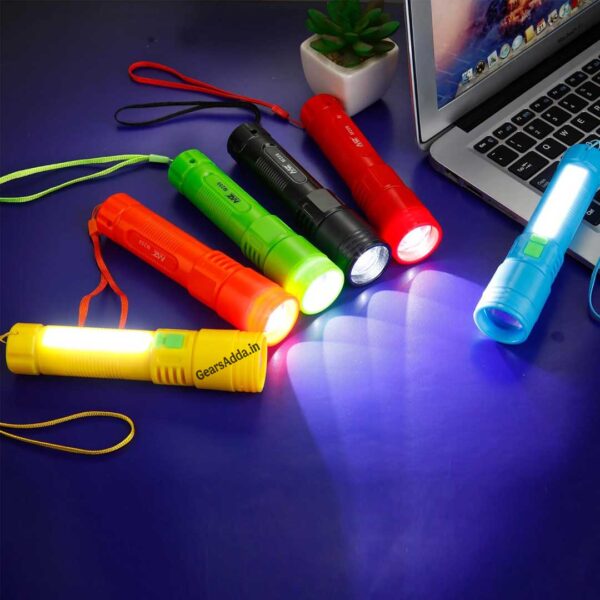 60W + 7SMD LED Flashlight with Telescopic Zoom | Type-C Rechargeable Torch for Camping, Hiking & Emergency Use