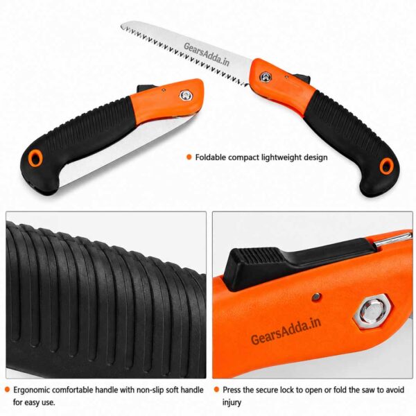 Portable Folding Saw 40cm | Multi-Purpose Foldable Pruning Saw for Camping, Gardening & Outdoor Survival