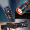 80W Metal LED Flashlight with Telescopic Zoom | Type-C Rechargeable Torch for Camping, Hiking & Emergency Use