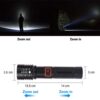 80W Metal LED Flashlight with Telescopic Zoom | Type-C Rechargeable Torch for Camping, Hiking & Emergency Use