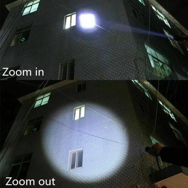80W Metal LED Flashlight with Telescopic Zoom | Type-C Rechargeable Torch for Camping, Hiking & Emergency Use