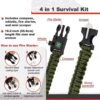 Paracord Survival Bracelet | Adjustable Emergency Utility Bracelet for Camping, Hiking & Outdoor Activities