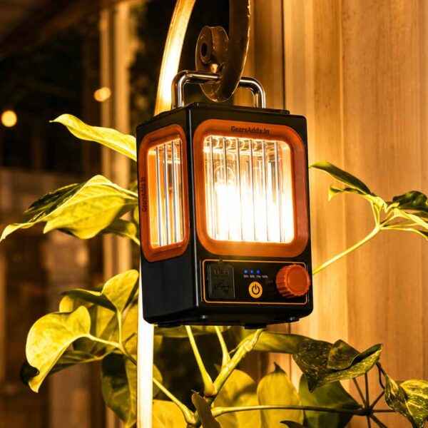 Pinjra Vintage Solar Camping Lantern | Type-C Rechargeable LED Camping & Emergency Light