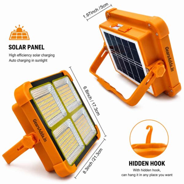 100W Solar LED Flood Light | Type-C Rechargeable LED Camping & Emergency Light