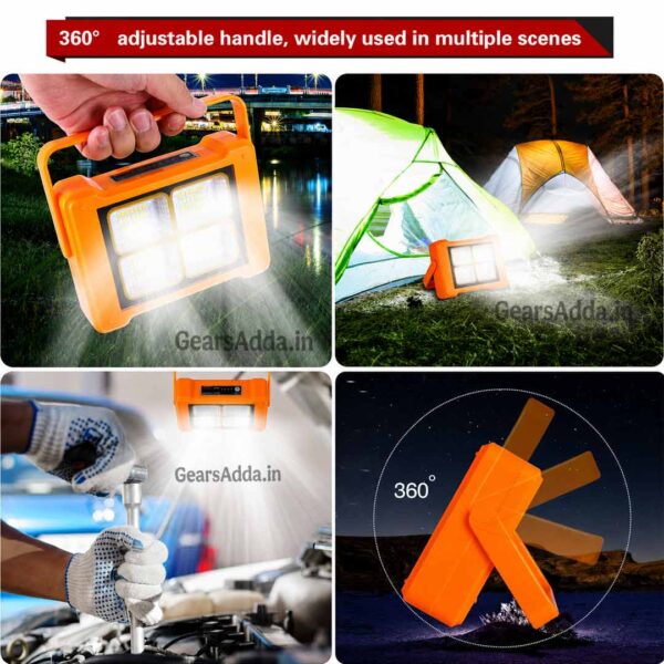 5 Modes Solar LED Flood Light | Type-C Rechargeable LED Camping & Emergency Light