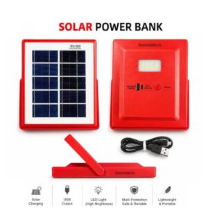 Solar Power Bank 3W | Portable Solar Power Bank With Led Light for Camping, Trekking & Travel