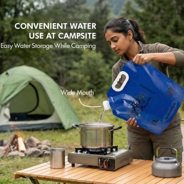5L Foldable Water Bag | Portable Collapsible Water Storage Container for Camping, Travel & Outdoor Use