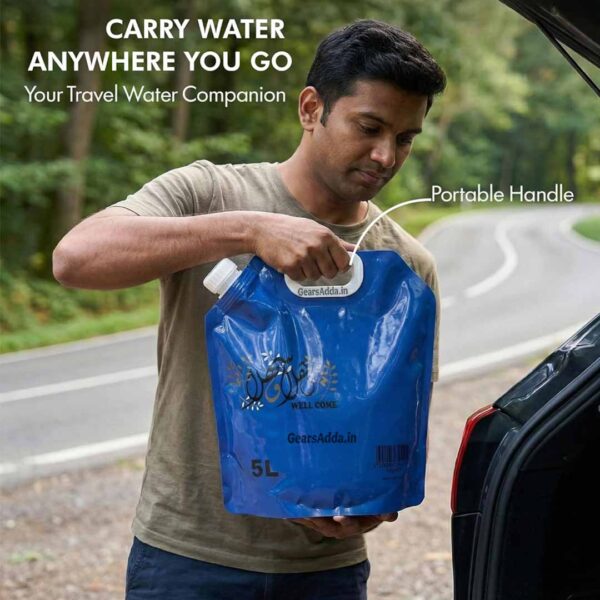 5L Foldable Water Bag | Portable Collapsible Water Storage Container for Camping, Travel & Outdoor Use