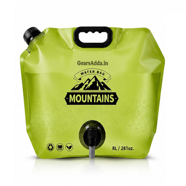 8L Foldable Water Bag with Tap | Portable Collapsible Water Storage Container for Camping & Travel